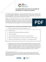 Nota Orientativa Às Organizações Que Atuam Na Inclusão de Pessoas Refugiadas No Mercado de Trabalho