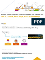 Unit 6: Outlook, Road Maps, and Key Takeaways: Business Process Automation in SAP S/4HANA With SAP Intelligent RPA