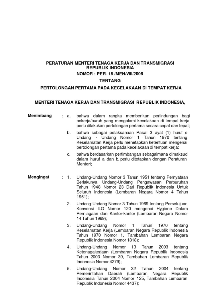 18.permenaker No 15 2008 P3K  PDF