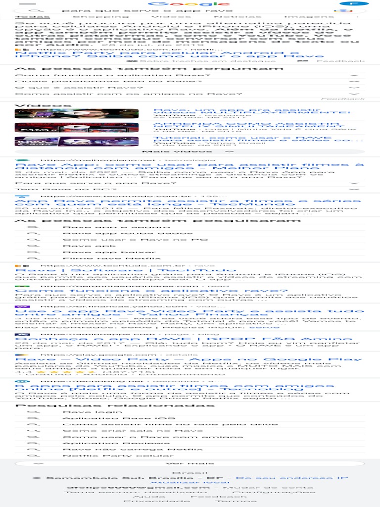 Para Que Serve o App Rave - Pesquisa Google | PDF | Aplicativo para ...