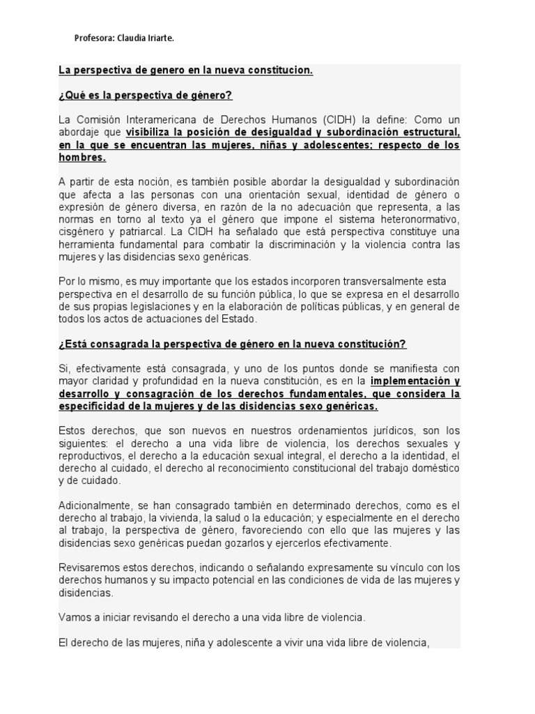 Perspectiva de género en la constitución | PDF | La violencia contra ...