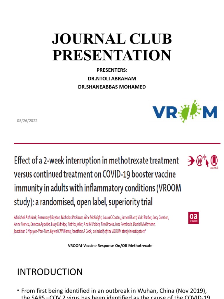 Journal Club Presentation My Version PDF Medicine Clinical Medicine