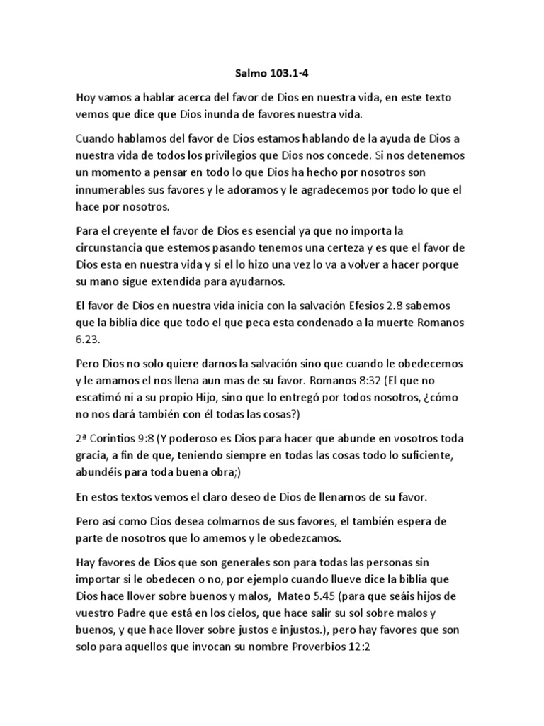 El Favor de Dios en Nuestras Vidas | PDF | Dios | Salvación
