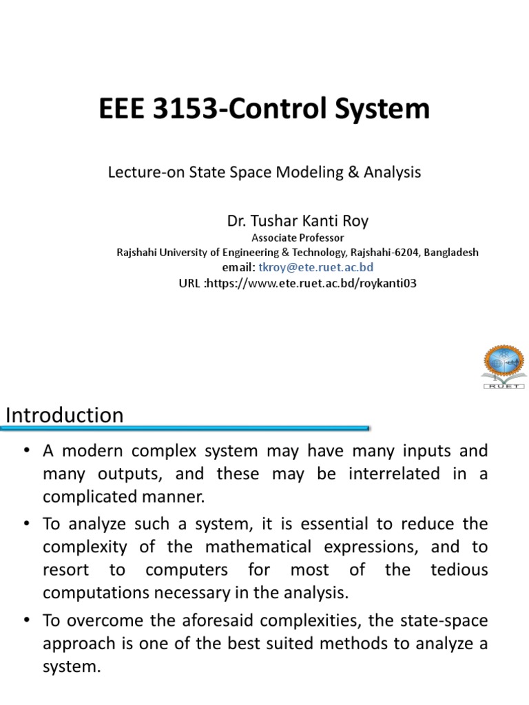 State Space Modeling in Control Systems | PDF | Mathematical Objects ...