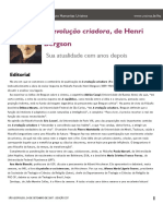 A evolução criadora de Henri Bergson: sua atualidade cem anos depois