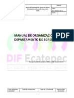 Manual de organización del departamento de egresos del DIF municipal de Ecatepec