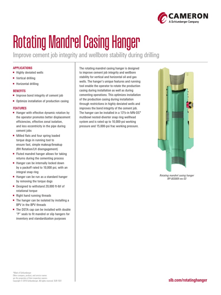 Rotating Mandrel Casing Hanger PDF Casing (Borehole) Oil Well