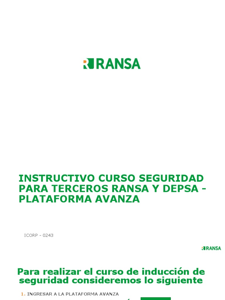 Instructivo Curso Seguridad Ransa | PDF | Informática