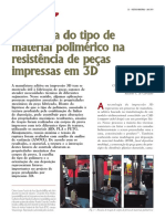 Influência Do Tipo de Material Polimérico Na Resistência de Peças Impressas em 3D