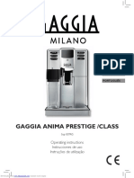 Gaggia Anima Prestige/Class Operating Instructions Summary
