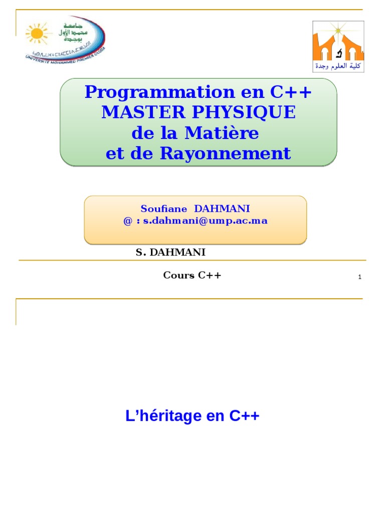 Héritage en C++ : Concepts et Syntaxe | PDF | Classe (informatique) | C