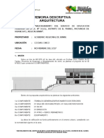 Memoria Decriptiva Arquitectura 1