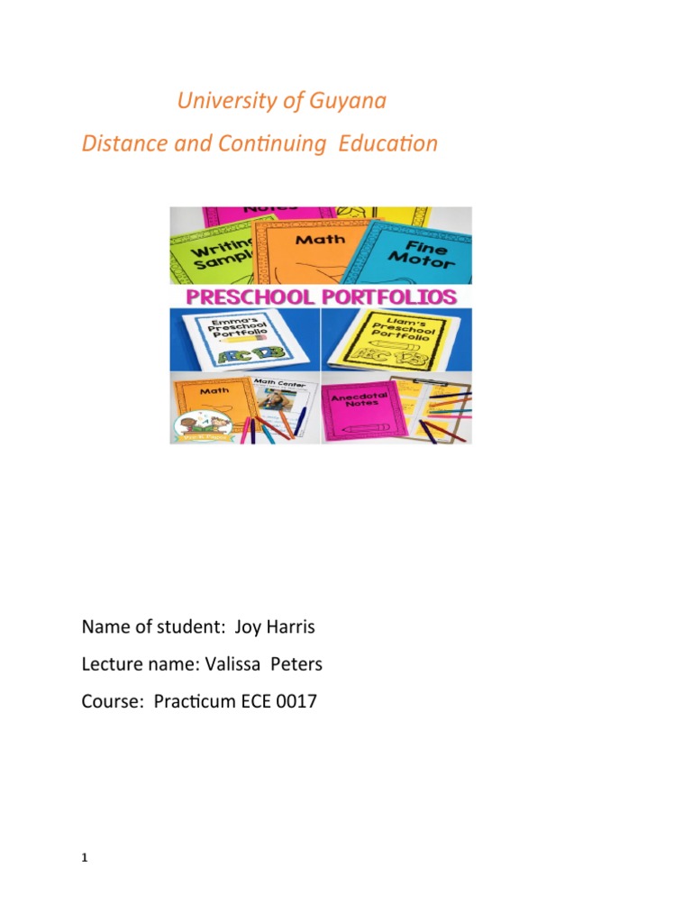 University of Guyana Distance and Continuing Education PDF Cognitive Development Learning