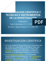 Presentacion I Investigacion Cientifica y Técnicas e Instrumentos de La Investigacion