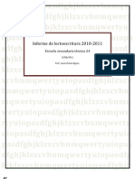 Informe de lectoescritura 2010