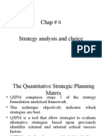 Chap # 6 Strategy Analysis and Choice
