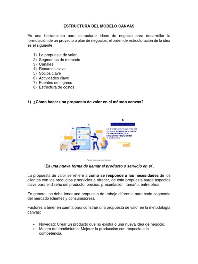 Guía del Modelo Canvas para Negocios | PDF | Producto (Negocio) | Marca