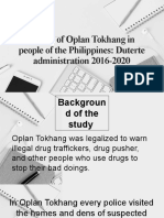 Effects of Oplan Tokhang in People of The Philippines: Duterte Administration 2016-2020