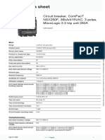 Product Data Sheet: Circuit Breaker, Compact Nsx250F, 36Ka/415Vac, 3 Poles, Micrologic 2.2 Trip Unit 250A