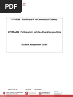 V2 - SITXFSA002 - Participate in Safe Food Handling Practices - Student Assessment Guide