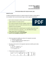 Recuperación Matemática Grado 9 - 2021