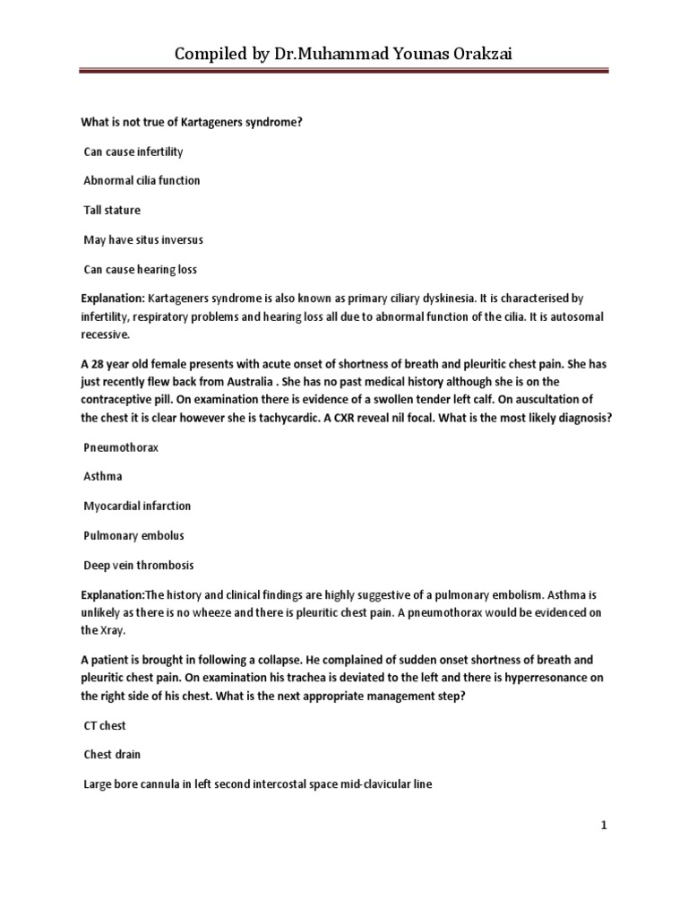 Pulmonology MCQs | PDF | Pneumonia | Chronic Obstructive Pulmonary Disease