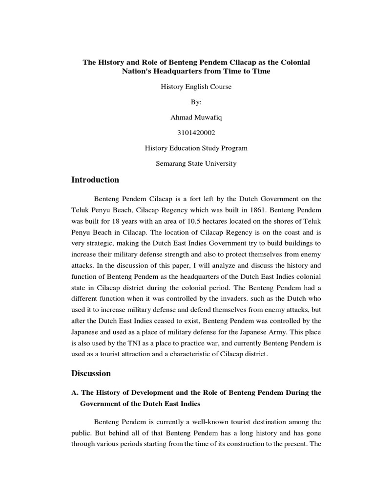 History of Benteng Pendem Cilacap | PDF | Indonesia