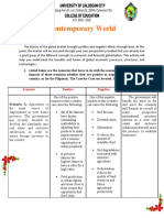 Contemporary World: Scenario Positive Negative Case by Case