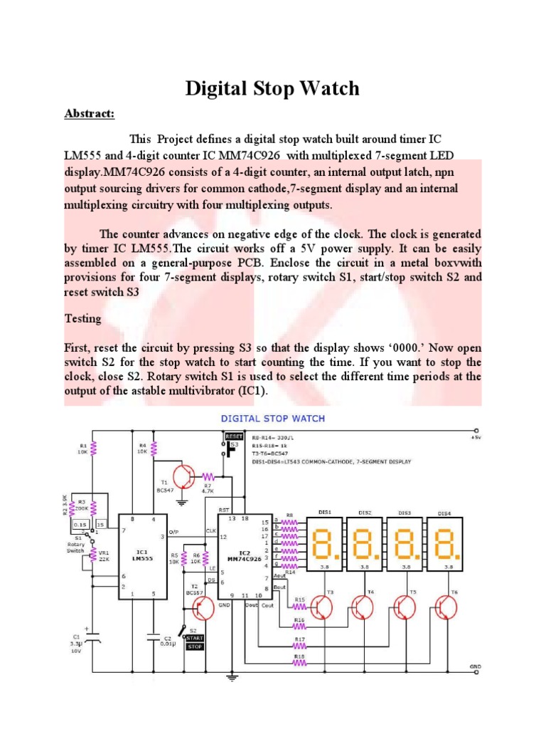 Digital Stopwatch Circuit Design | PDF | Electronic Circuits ...