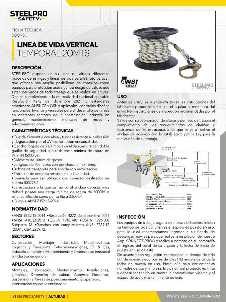 FT Linea de Vida Steelpro Encapsulada 16 MM | PDF