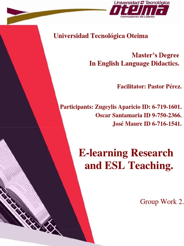 E learning research and esl teaching universidad tecnol gica oteima