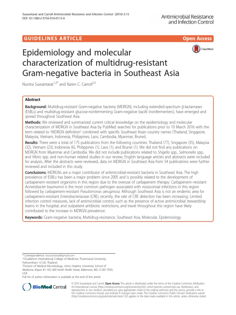 Epidemiology and Molecular Characterization of MultidrugResistant Gram