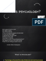 What is psychology? The scientific study of behavior and mental processes