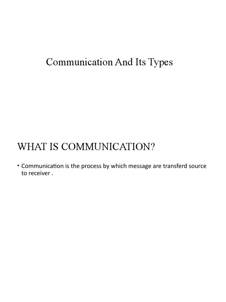 Communication and Its Types PDF