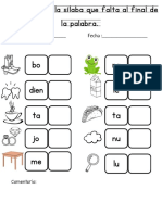 Completa Con La Sílaba Que Falta.