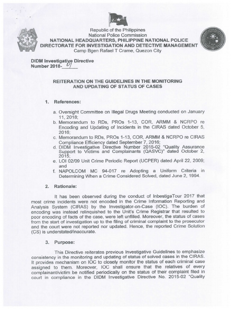Investigative Directive 2018-01 | PDF