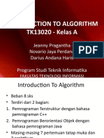 Introduction To Algorithm TK13020 - Kelas A