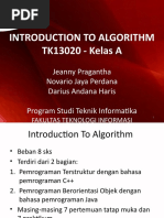 Introduction To Algorithm TK13020 - Kelas A