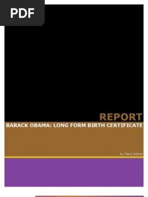 Mara Zebest Adobe Analysis: Obama Long-Form Birth Certificate Report; Final Draft