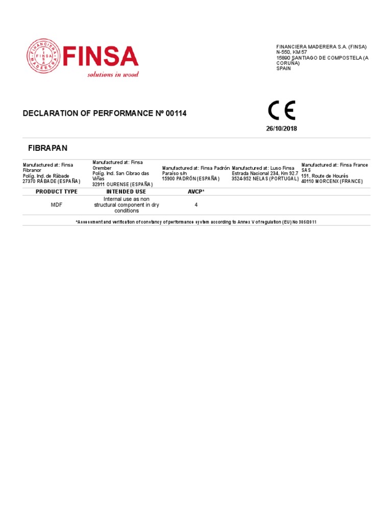 Fibrapan MDF Technical Data Sheet | PDF | Materials | Building Engineering