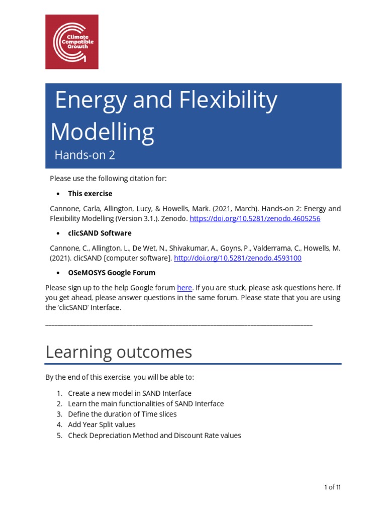 Energy Modelling with SAND Interface Guide | PDF | Microsoft Excel ...