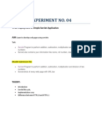 Experiment No. 04: Title Eployment of Simple Servlet Application