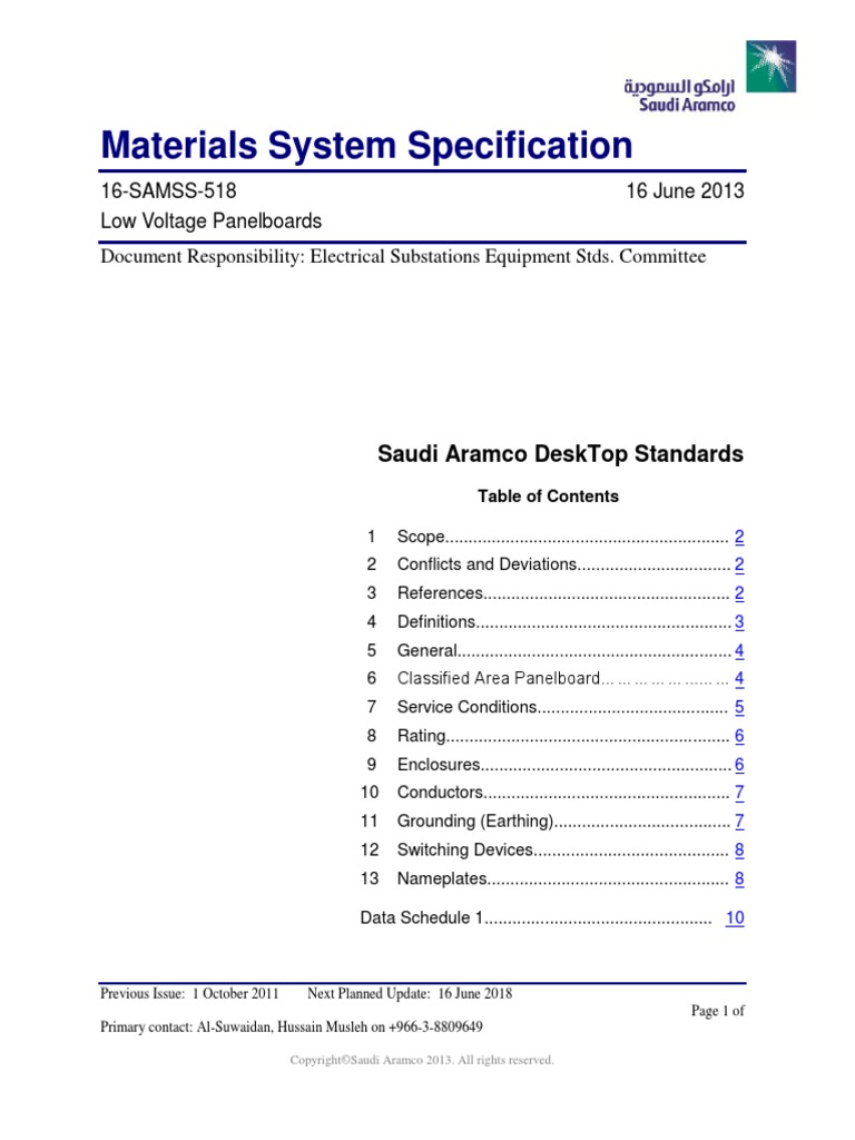 Materials System Specification | PDF | Electrical Substation ...