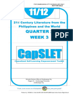Quarter 2 Week 3: 21 Century Literature From The Philippines and The World