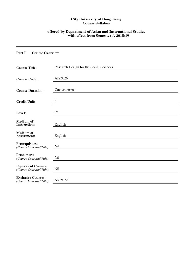 City university of hong kong course syllabus offered by department of