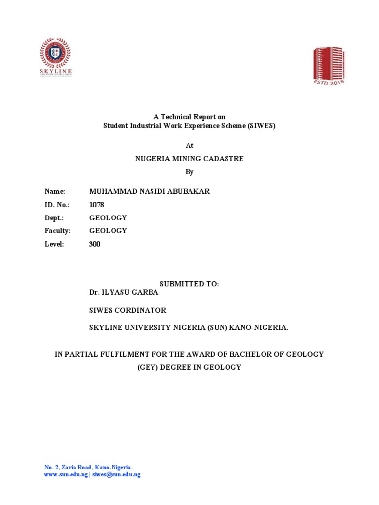 sun-siwes-report-format-pdf-science-mathematics-technology