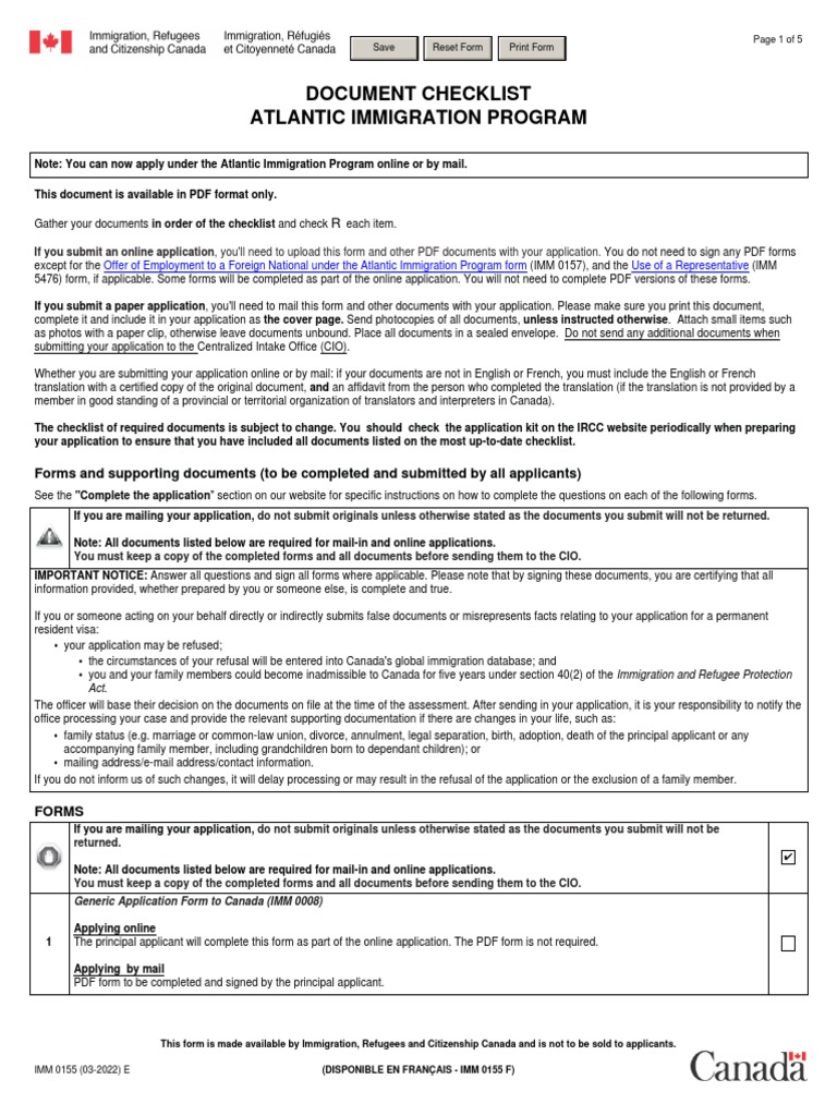 Document Checklist Atlantic Immigration Program | PDF | Social Institutions