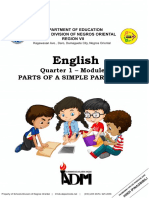 English: Quarter 1 - Module 1 Parts of A Simple Paragraph