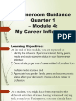 Homeroom Guidance Quarter 1 - Module 4: My Career Influencers