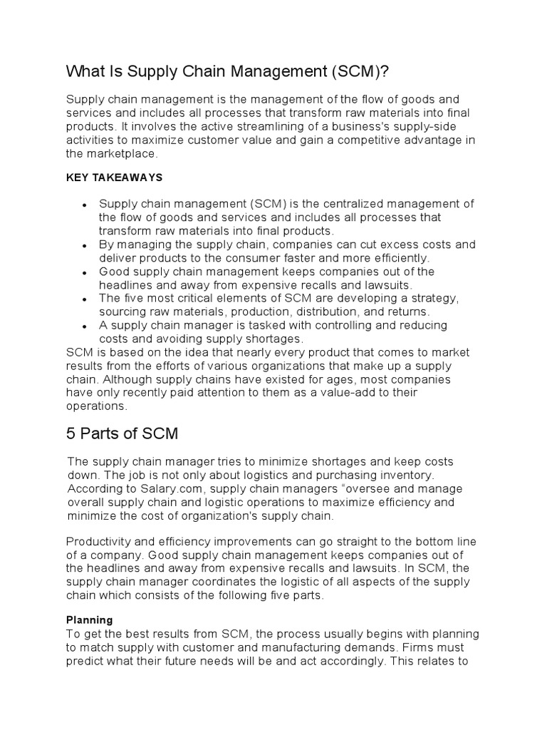 What Is Supply Chain Management PDF Supply Chain Management